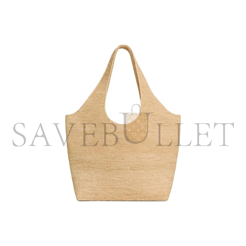 CELINE CLASSIC PANIER SHOPPER CABAS IN RAFFIA AND CALFSKIN 119632GP6-02NT (32.5*28*20cm)